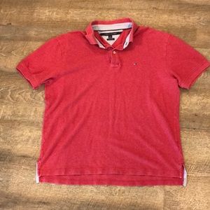 Tommy Hilfiger Red Polo Shirt Mens Sz L